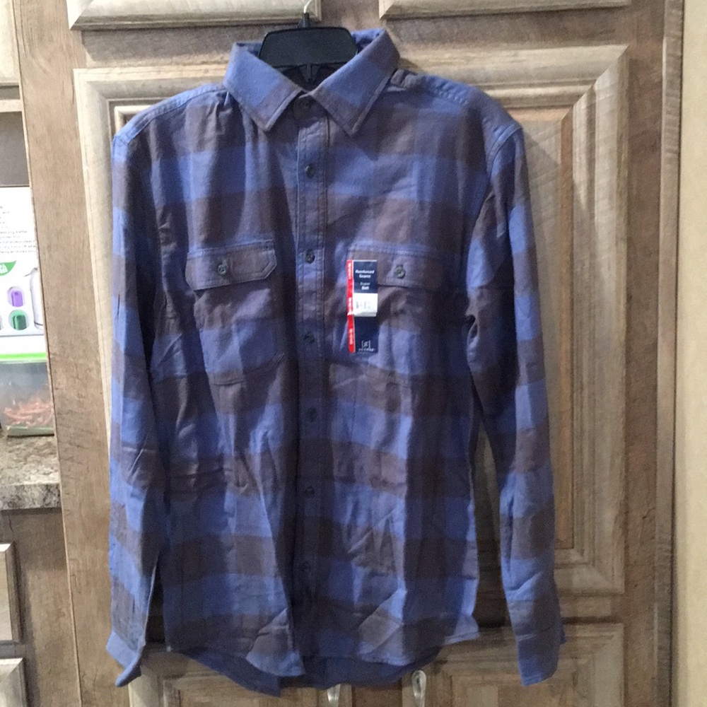 New “George” Long Sleeve Flannel Shirt (Small) Men